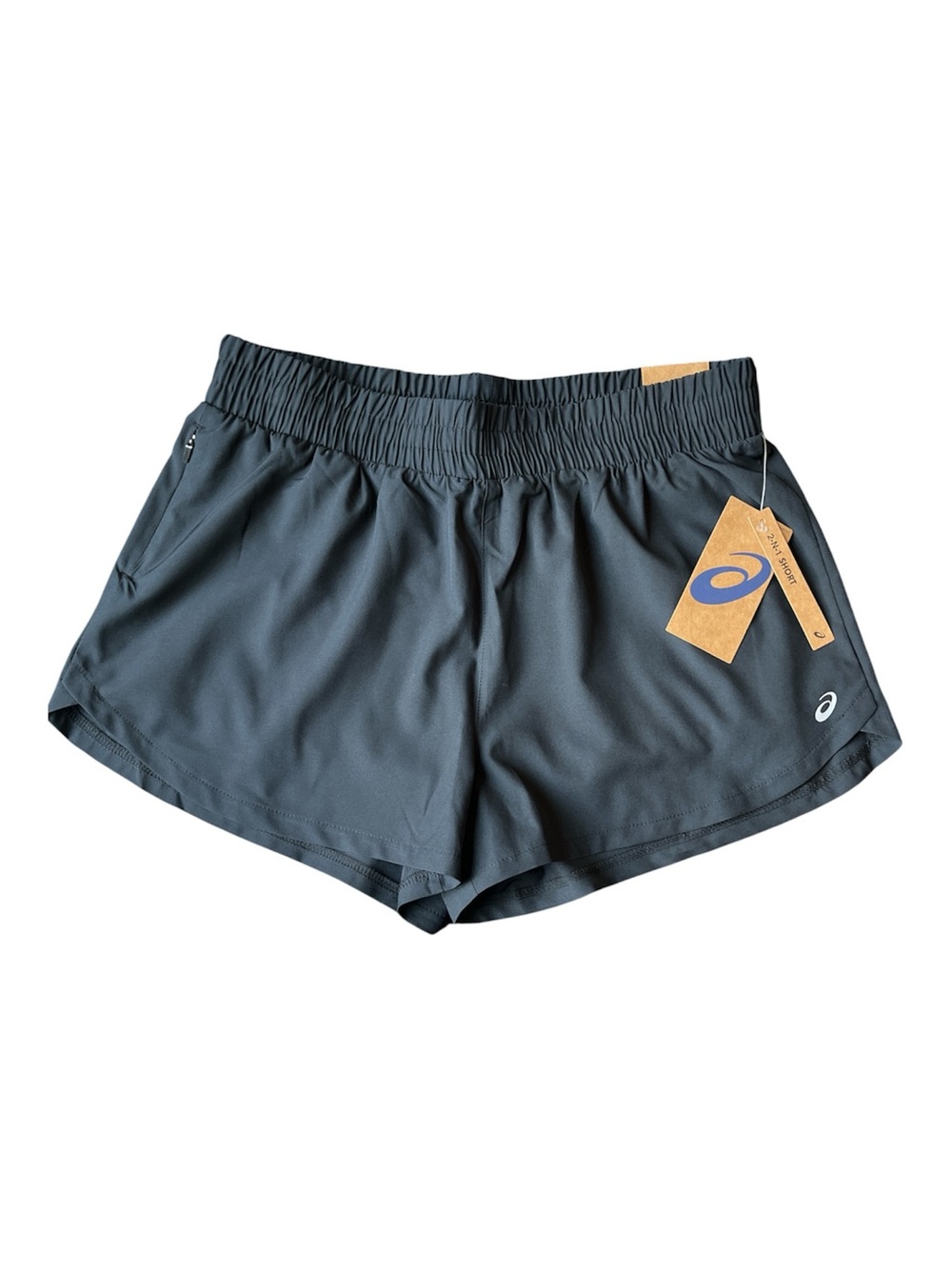NWT ASICS Road 2-in-1 Running Shorts M Performance Black